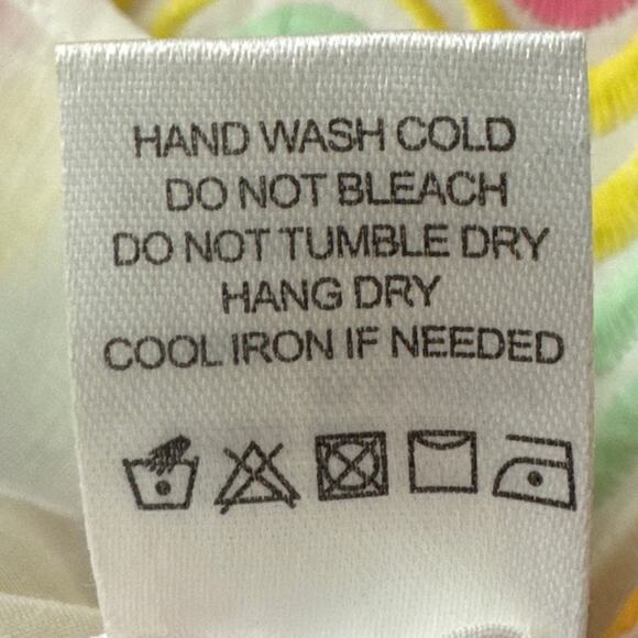 Tularosa Embroidered Mini Dress Wavy 70's Vibe Ruffle Sleeves Size XS Revolve - Picture 8 of 8